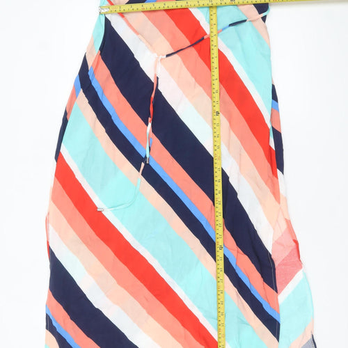 George Women’s Multicoloured Striped Wrap Midi Skirt Size 12