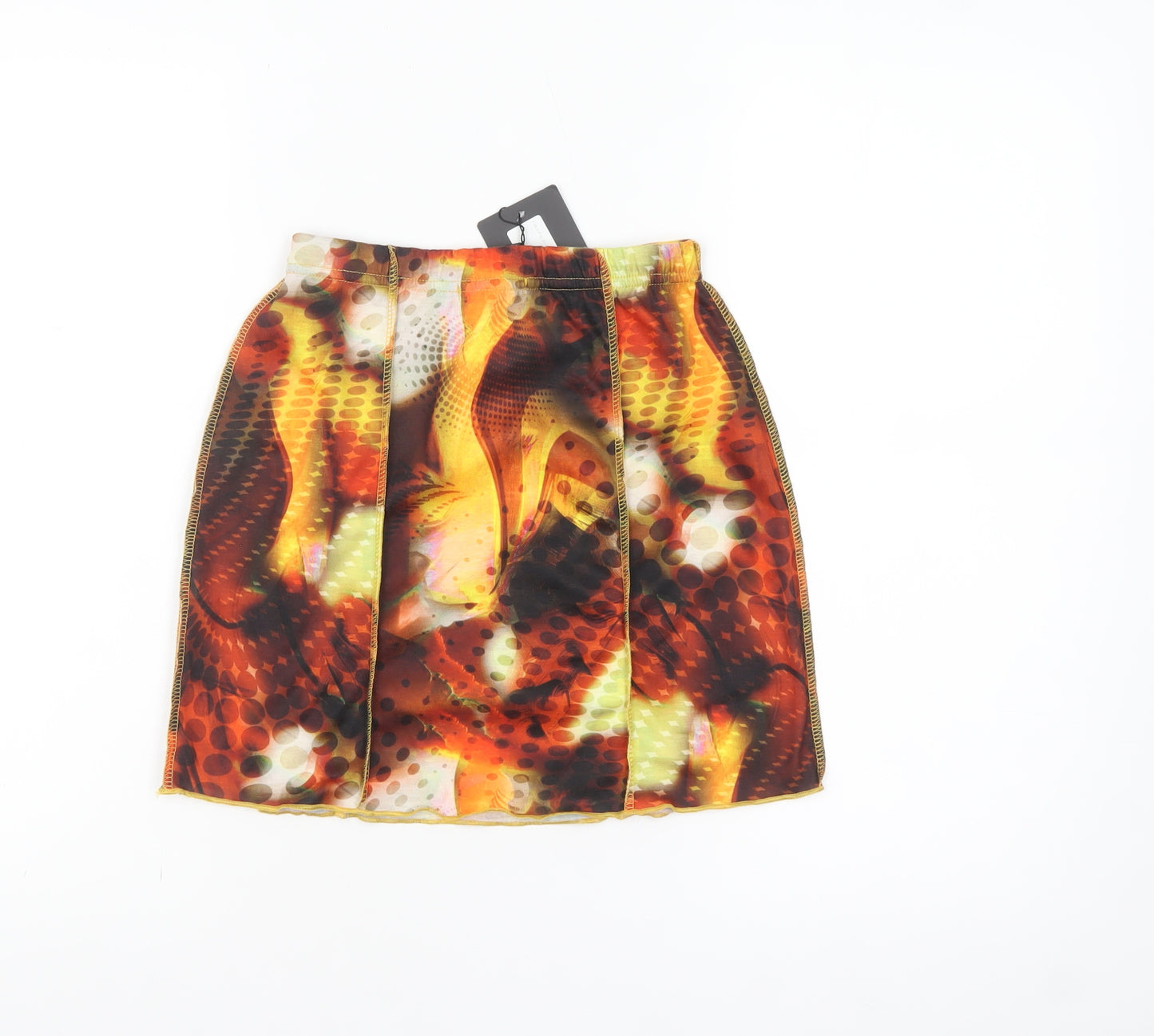 PrettyLittleThing Women's Multicoloured Size 8 Retro Pencil Short Skirt