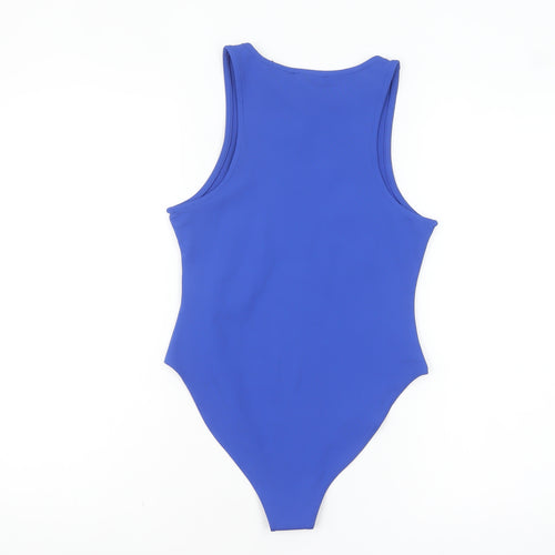 New Look Women Blue High Neck Sleeveless Bodysuit Size 8