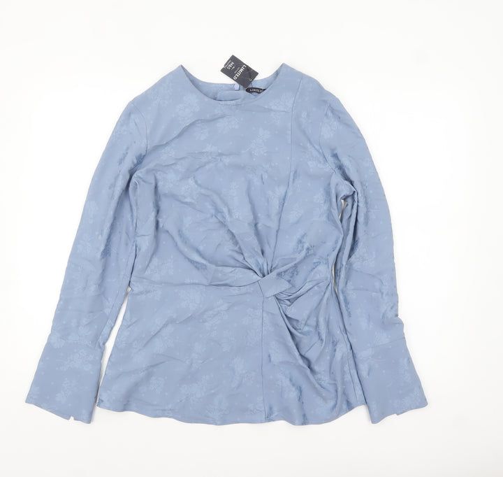 Marks and Spencer Womens Blue Floral Long Sleeve Tunic Blouse UK 8