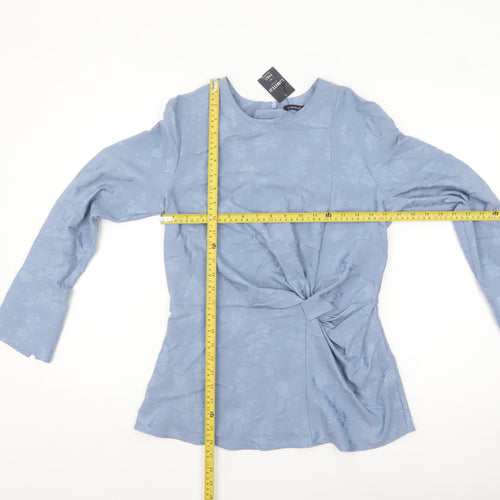 Marks and Spencer Womens Blue Floral Long Sleeve Tunic Blouse UK 8