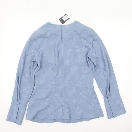 Marks and Spencer Womens Blue Floral Long Sleeve Tunic Blouse UK 8