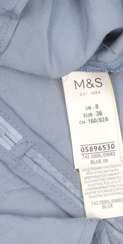 Marks and Spencer Womens Blue Floral Long Sleeve Tunic Blouse UK 8