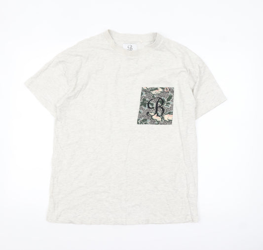 Ted Baker Women's Ivory Pocket T-Shirt Size 12 Short Sleeve Cotton