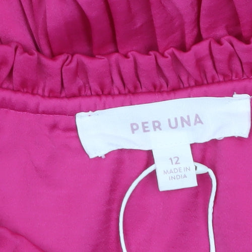 Marks and Spencer Per Una Women's Pink Size 12 Fit & Flare Dress