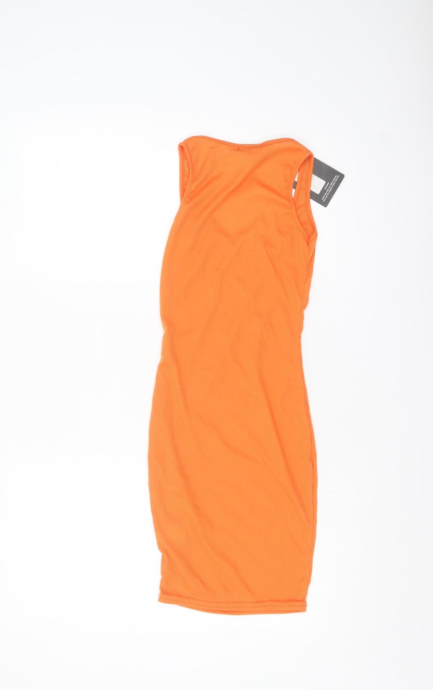 PrettyLittleThing Women Orange Size 6 Bodycon Sleeveless Dress