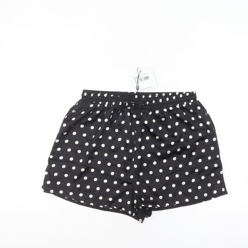 Motel Womens Black Polka Dot Shorts Size 12 Regular Fit