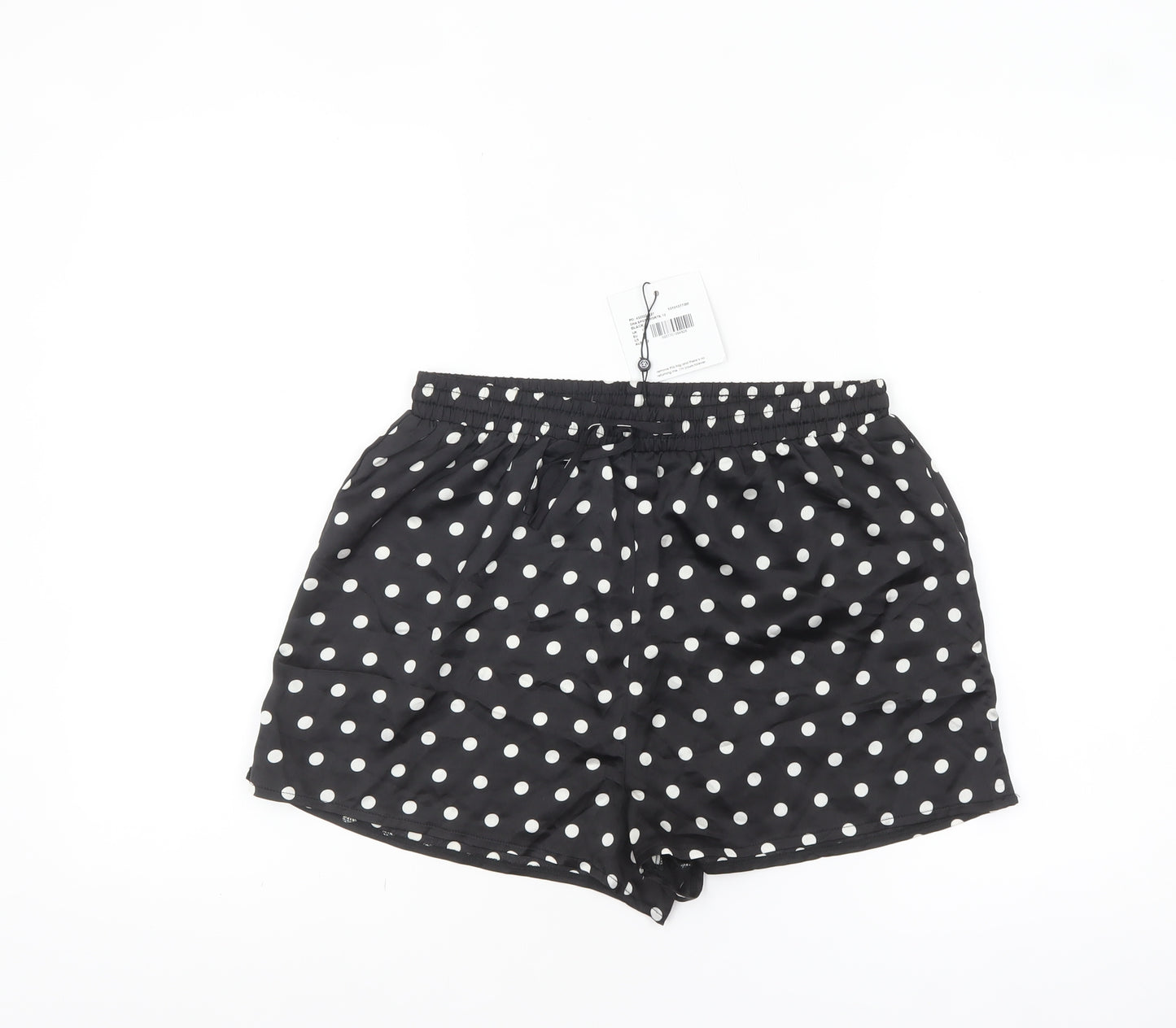 Motel Womens Black Polka Dot Shorts Size 12 Regular Fit