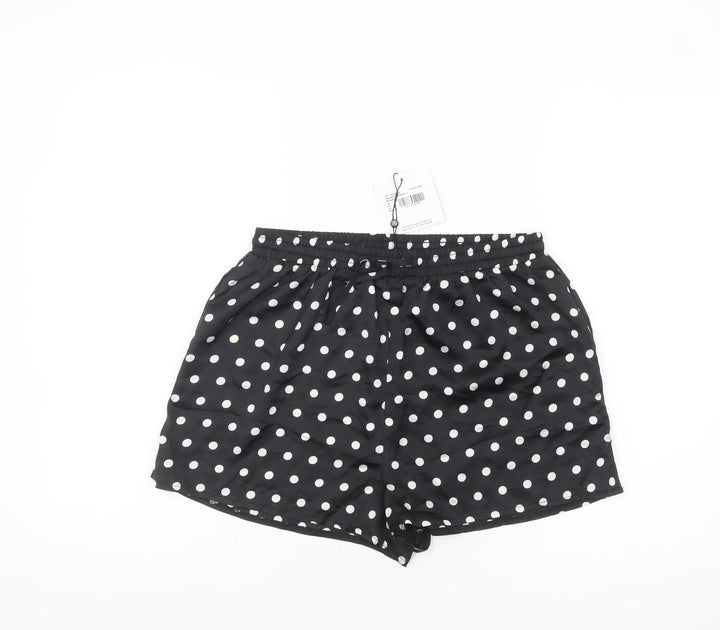 Motel Womens Black Polka Dot Shorts Size 12 Regular Fit