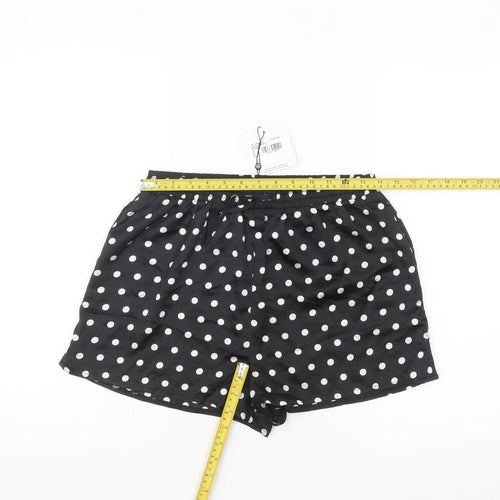 Motel Womens Black Polka Dot Shorts Size 12 Regular Fit
