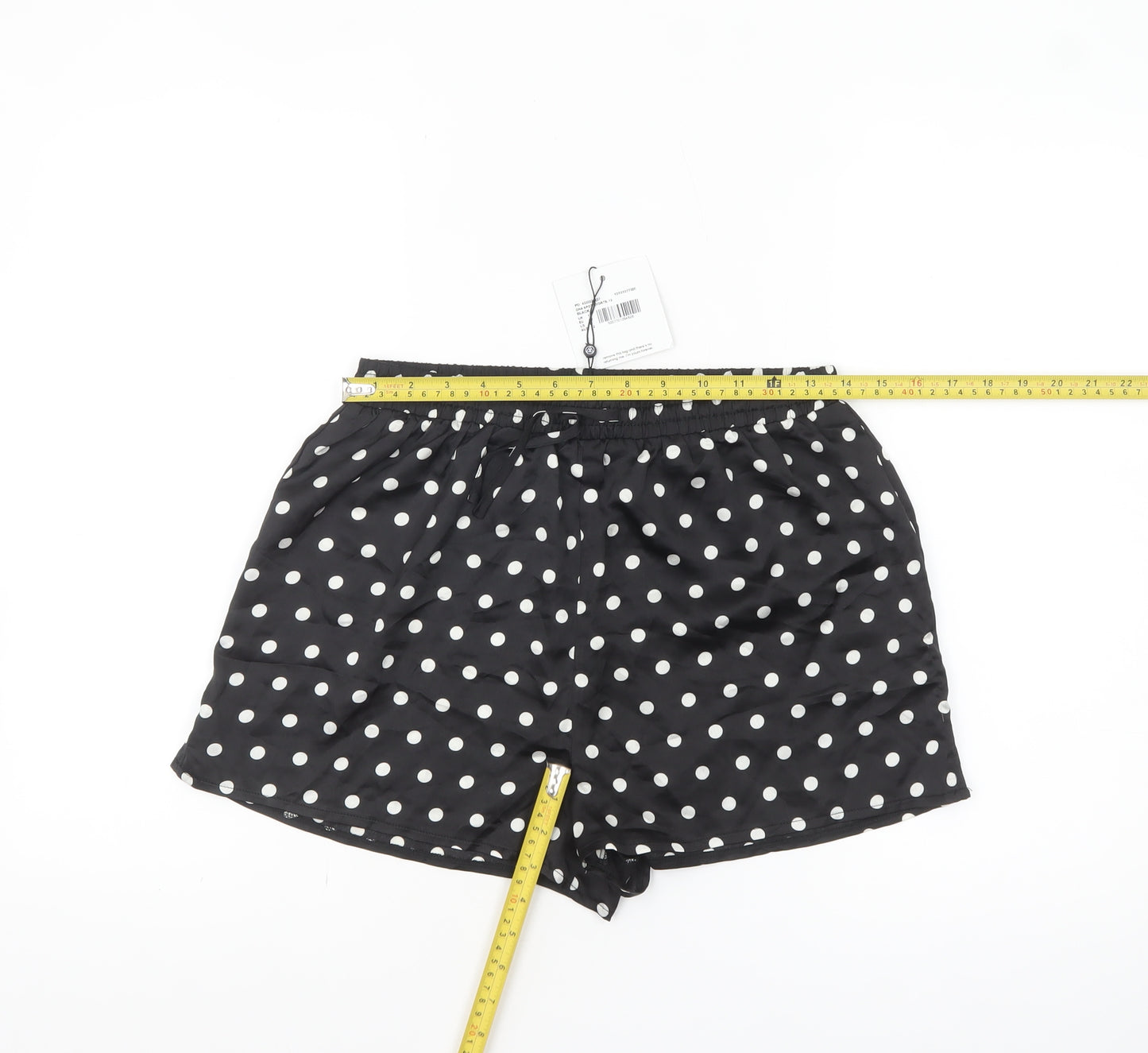Motel Womens Black Polka Dot Shorts Size 12 Regular Fit