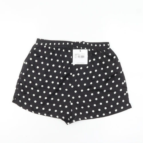 Motel Womens Black Polka Dot Shorts Size 12 Regular Fit