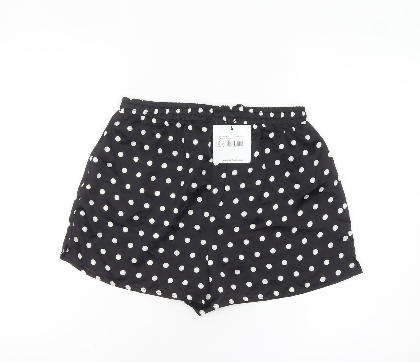 Motel Womens Black Polka Dot Shorts Size 12 Regular Fit
