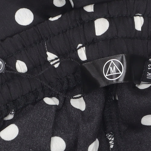 Motel Womens Black Polka Dot Shorts Size 12 Regular Fit