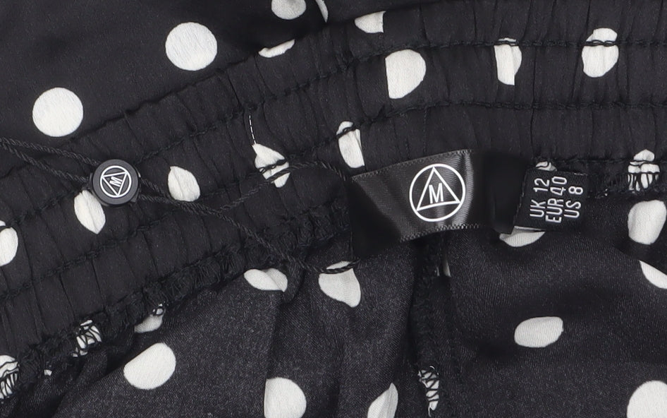 Motel Womens Black Polka Dot Shorts Size 12 Regular Fit