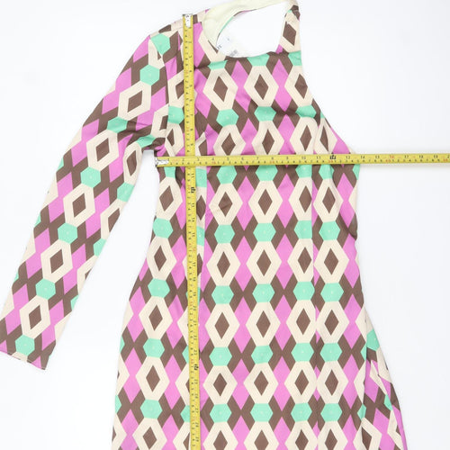 Zara Women Multicoloured Geometric Shift Dress Size 12