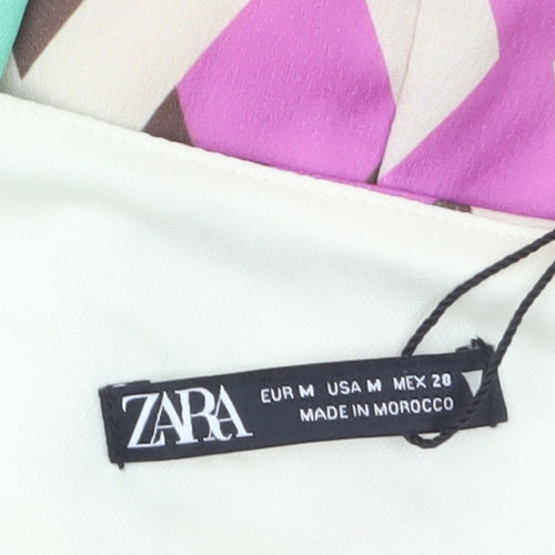 Zara Women Multicoloured Geometric Shift Dress Size 12