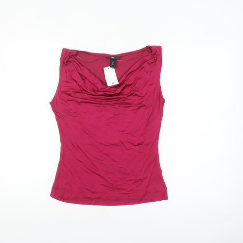H&M Women's Pink Sleeveless Cowl Neck Camisole Top Size S