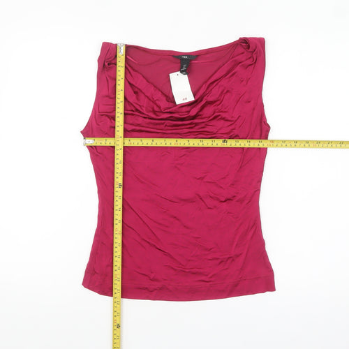 H&M Women's Pink Sleeveless Cowl Neck Camisole Top Size S