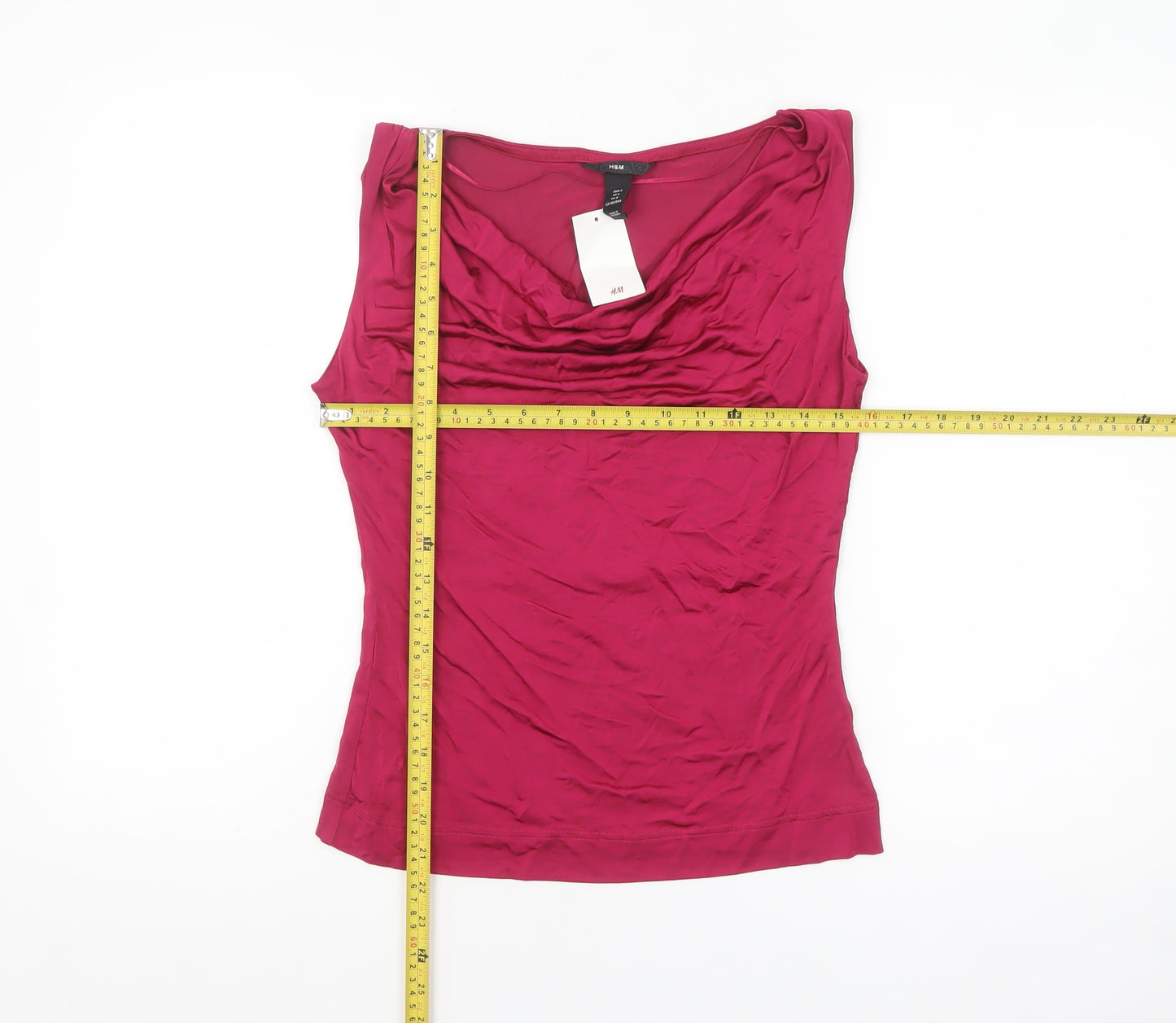 H&M Women's Pink Sleeveless Cowl Neck Camisole Top Size S