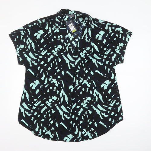 Marks and Spencer Women's Blue Geometric Blouse Size 12
