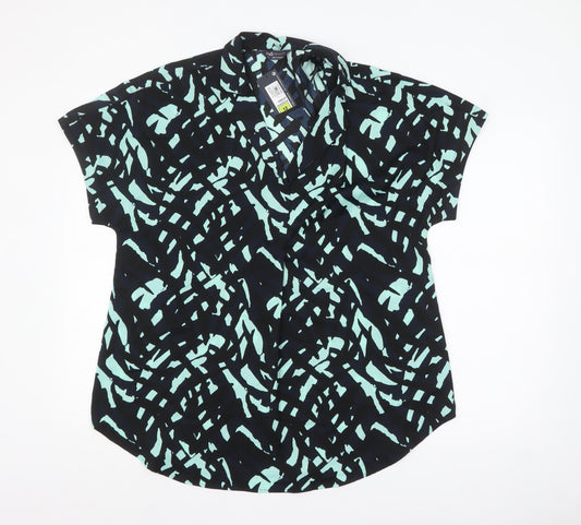 Marks and Spencer Women's Blue Geometric Blouse Size 12