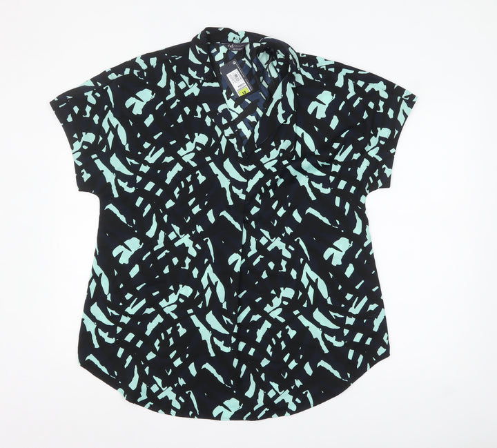 Marks and Spencer Women's Blue Geometric Blouse Size 12