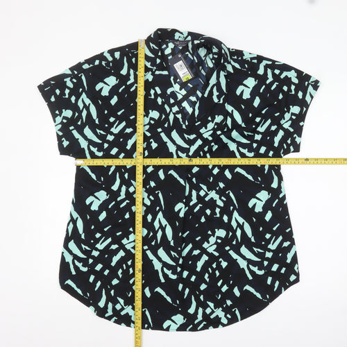 Marks and Spencer Women's Blue Geometric Blouse Size 12