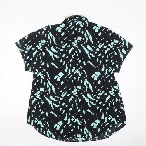 Marks and Spencer Women's Blue Geometric Blouse Size 12