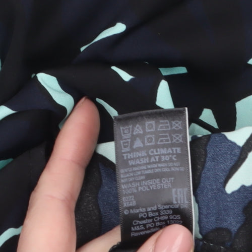Marks and Spencer Women's Blue Geometric Blouse Size 12