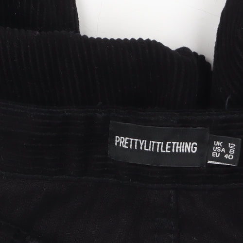 PrettyLittleThing Women's Black Corduroy Chino Trousers Size 12
