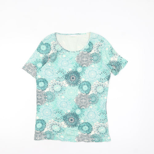 Damart Women’s Blue Floral Short Sleeve T-Shirt Size S