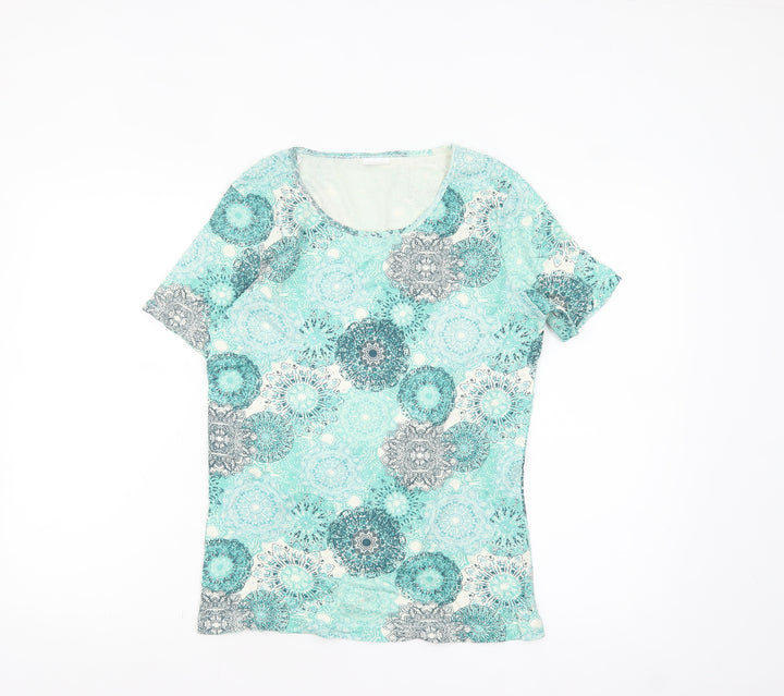 Damart Women’s Blue Floral Short Sleeve T-Shirt Size S