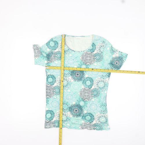 Damart Women’s Blue Floral Short Sleeve T-Shirt Size S