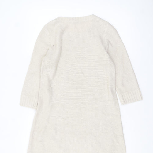Dorothy Perkins Women’s Ivory Cable Knit Tunic Jumper Size 12