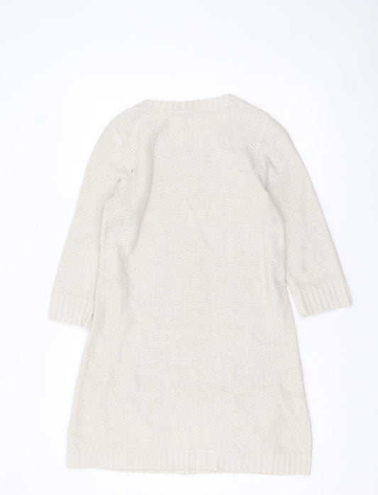 Dorothy Perkins Women’s Ivory Cable Knit Tunic Jumper Size 12