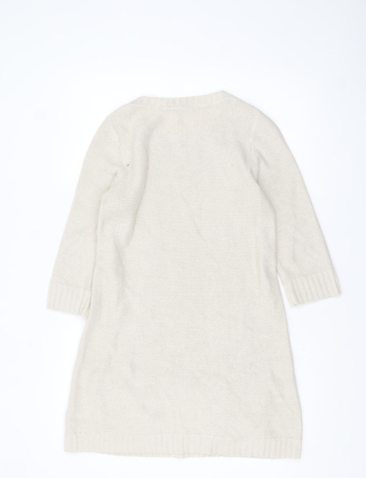 Dorothy Perkins Women’s Ivory Cable Knit Tunic Jumper Size 12