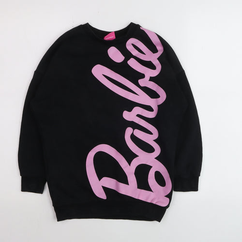 Barbie Girls Black Pullover Sweatshirt 13-14 Years Logo Graphic Print