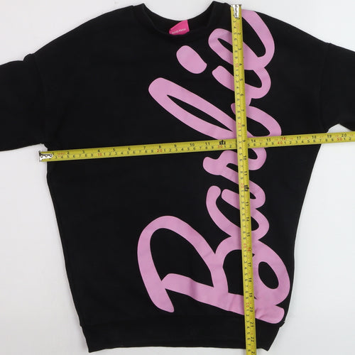 Barbie Girls Black Pullover Sweatshirt 13-14 Years Logo Graphic Print
