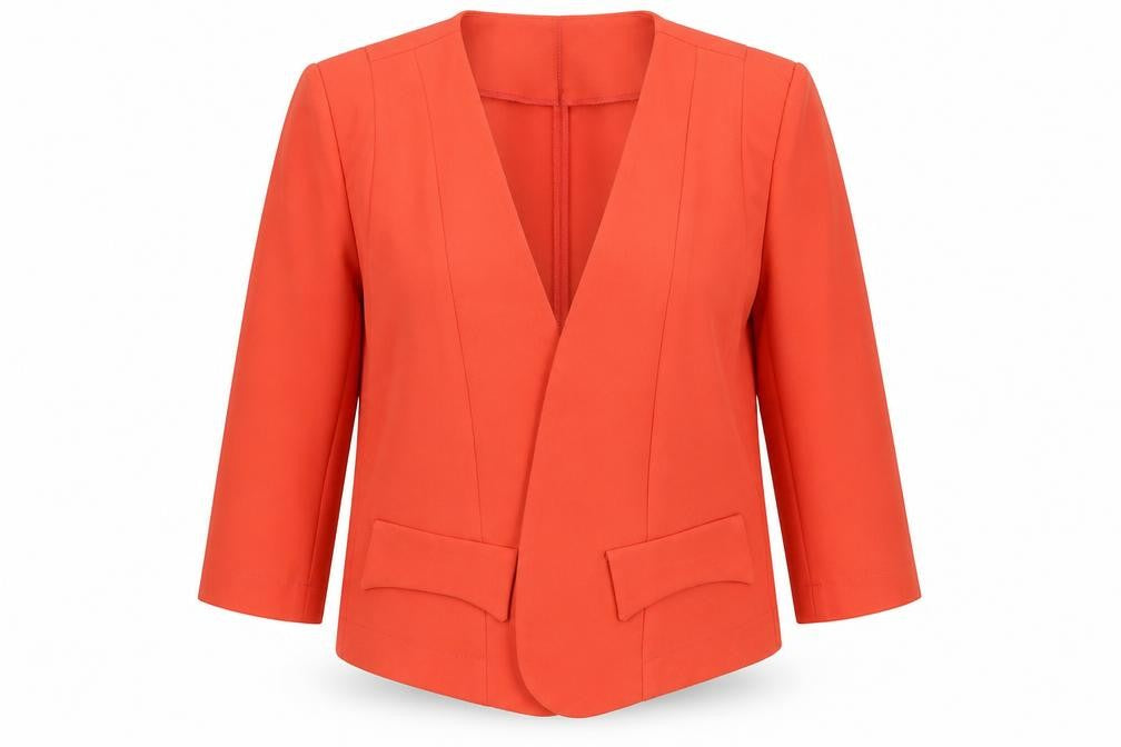 Front view of Marc Angelo Women's Orange, size 12, Blazer Jacket