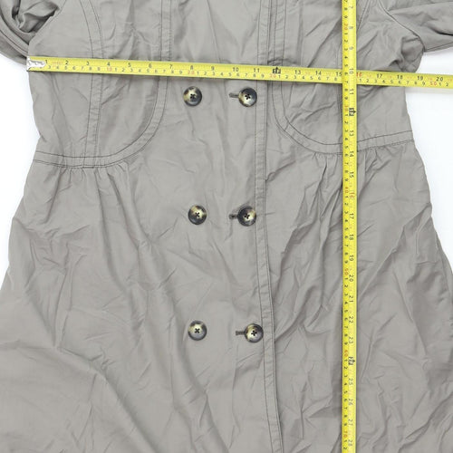GAP Women's Grey Trench Coat S Lightweight Cotton Blend