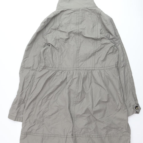 GAP Women's Grey Trench Coat S Lightweight Cotton Blend