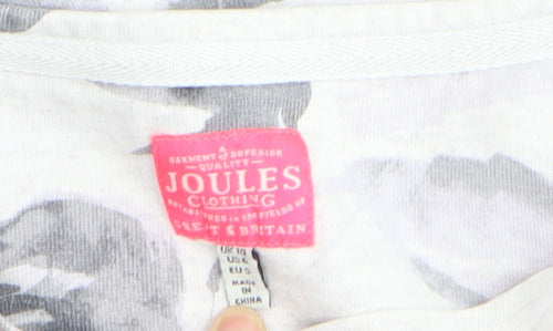 Joules Women’s Grey Floral Cotton Pullover Jumper Size 10