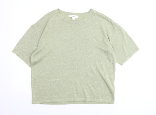 Marks and Spencer Women’s Light Green Glitter Knit T-Shirt Medium