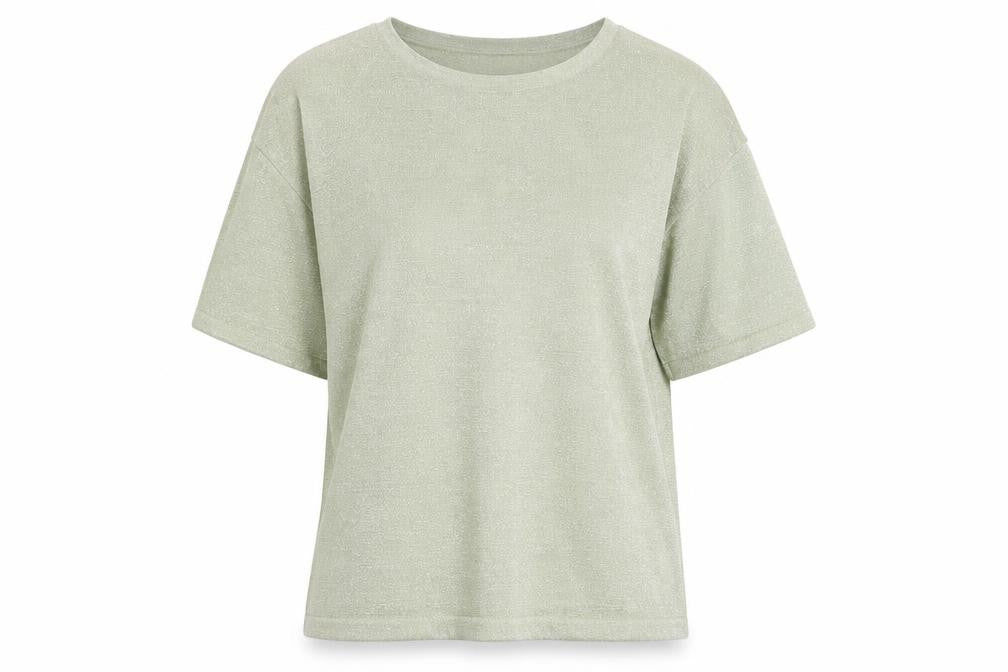 Marks and Spencer Women’s Light Green Glitter Knit T-Shirt Medium