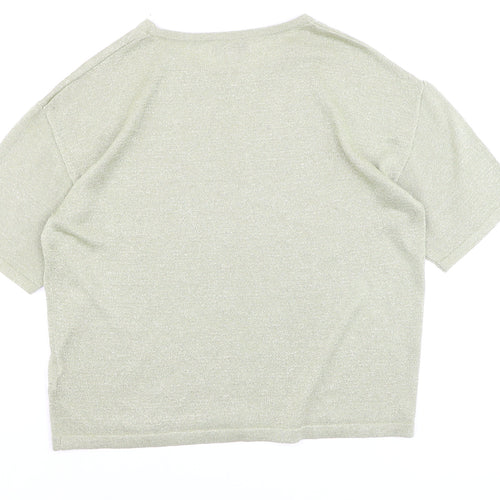 Marks and Spencer Women’s Light Green Glitter Knit T-Shirt Medium
