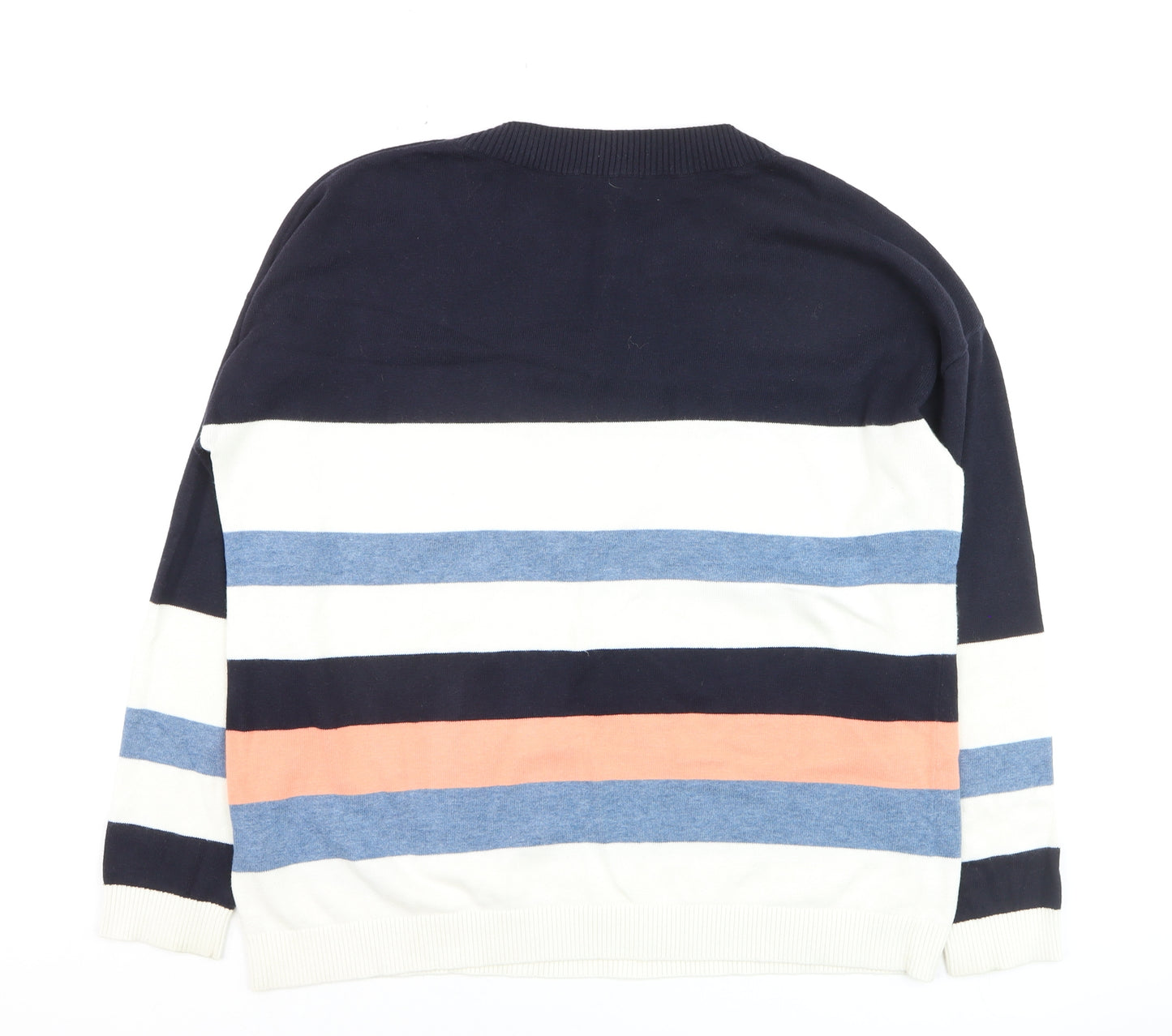 Hobbs Women's Multicoloured Striped Cotton Crew Neck Jumper Size L