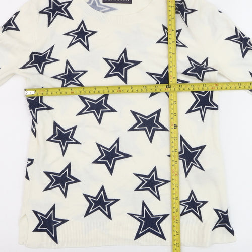 Marks and Spencer Women's Ivory Star Print Jumper UK 8
