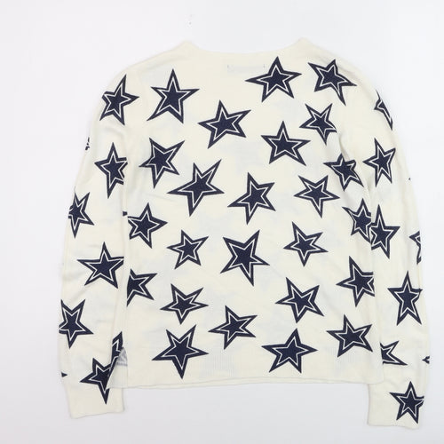 Marks and Spencer Women's Ivory Star Print Jumper UK 8