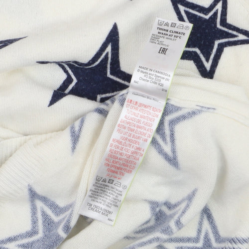 Marks and Spencer Women's Ivory Star Print Jumper UK 8